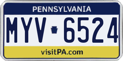 PA license plate MYV6524