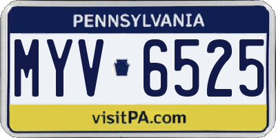 PA license plate MYV6525