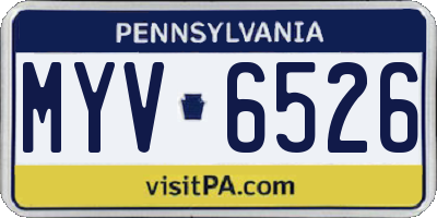 PA license plate MYV6526