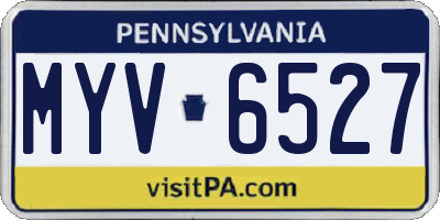 PA license plate MYV6527