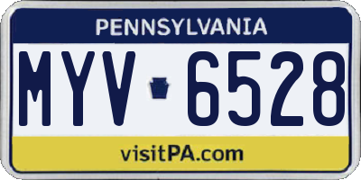 PA license plate MYV6528