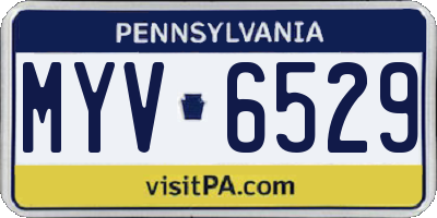 PA license plate MYV6529