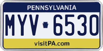 PA license plate MYV6530