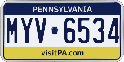 PA license plate MYV6534