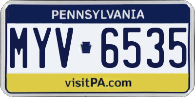 PA license plate MYV6535
