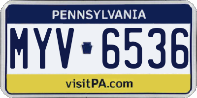 PA license plate MYV6536