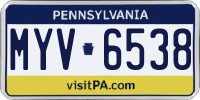 PA license plate MYV6538