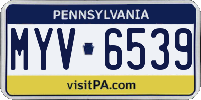PA license plate MYV6539