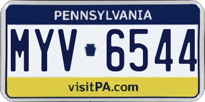 PA license plate MYV6544