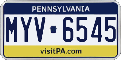 PA license plate MYV6545