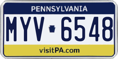 PA license plate MYV6548