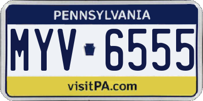 PA license plate MYV6555
