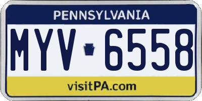 PA license plate MYV6558