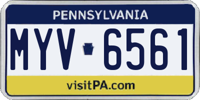 PA license plate MYV6561
