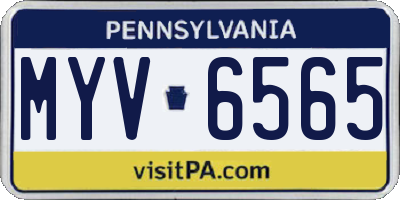 PA license plate MYV6565
