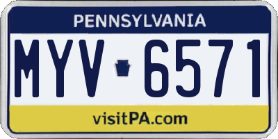 PA license plate MYV6571