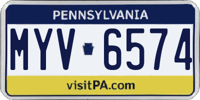 PA license plate MYV6574