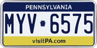 PA license plate MYV6575