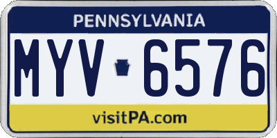 PA license plate MYV6576