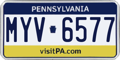 PA license plate MYV6577