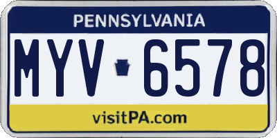 PA license plate MYV6578