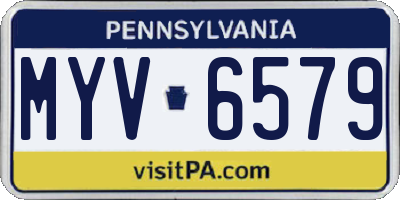 PA license plate MYV6579