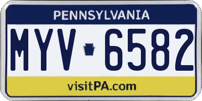 PA license plate MYV6582