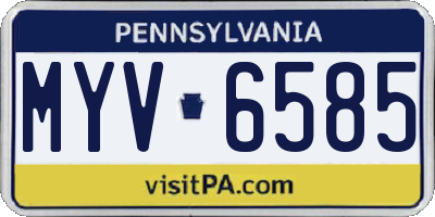 PA license plate MYV6585