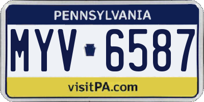 PA license plate MYV6587