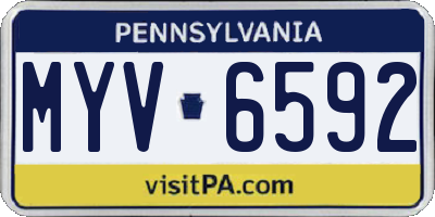 PA license plate MYV6592
