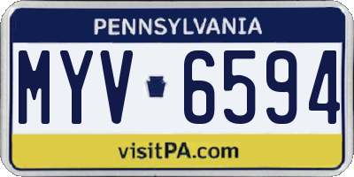 PA license plate MYV6594
