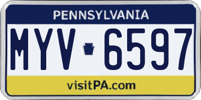 PA license plate MYV6597