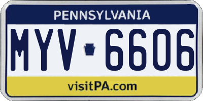 PA license plate MYV6606