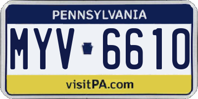 PA license plate MYV6610