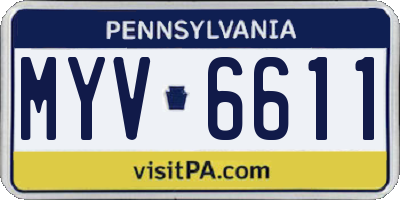 PA license plate MYV6611