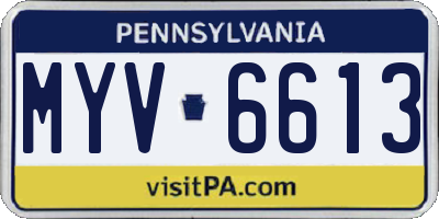 PA license plate MYV6613