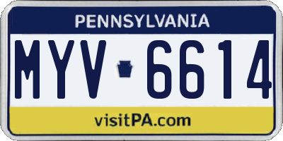 PA license plate MYV6614