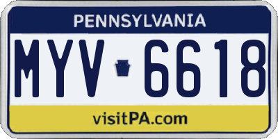 PA license plate MYV6618