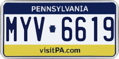 PA license plate MYV6619