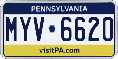 PA license plate MYV6620