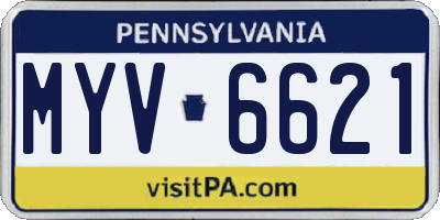 PA license plate MYV6621