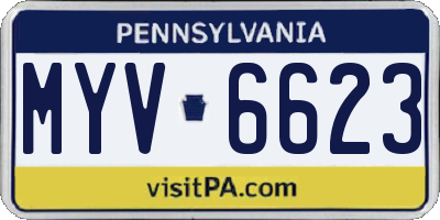 PA license plate MYV6623