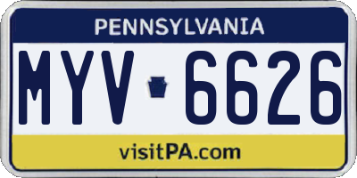 PA license plate MYV6626
