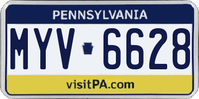PA license plate MYV6628