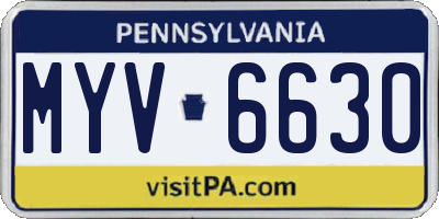 PA license plate MYV6630