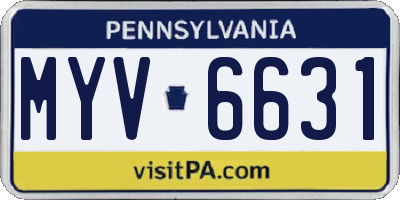 PA license plate MYV6631