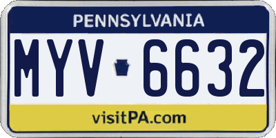 PA license plate MYV6632