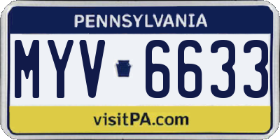 PA license plate MYV6633