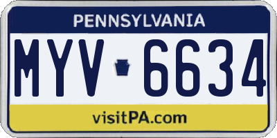 PA license plate MYV6634