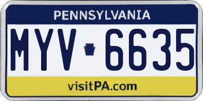 PA license plate MYV6635